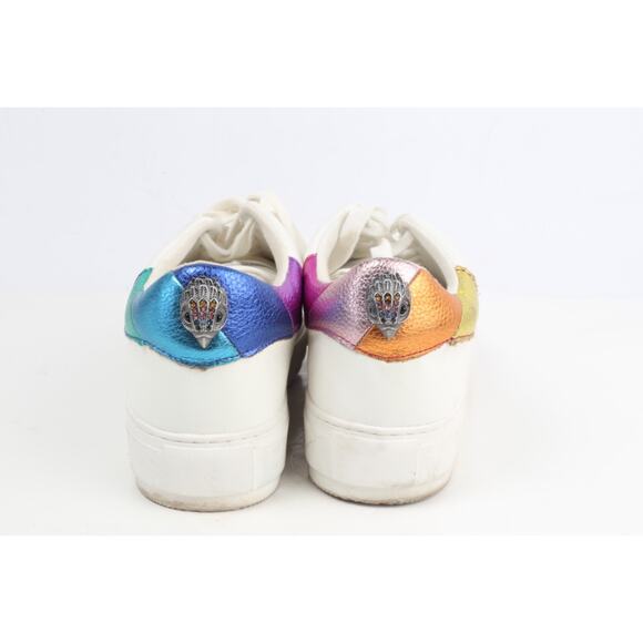 Kurt Geiger London Laney Eagle White Leather Sneakers Size 39 Metallic Rainbow - Picture 5 of 16